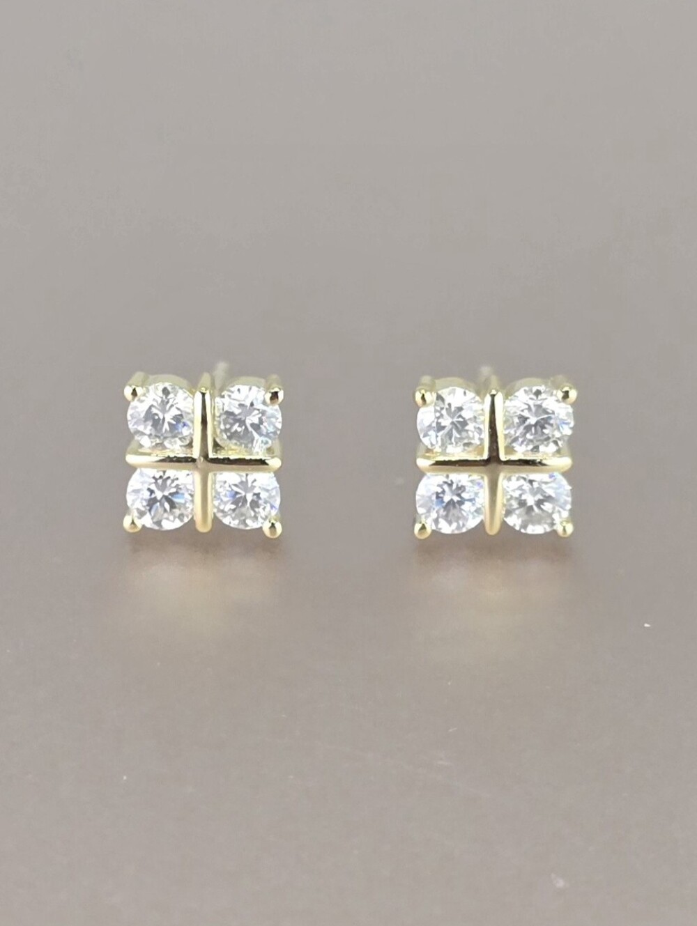 14k Gold-Filled 0.8tcw Moissanite Cluster Stud Earrings